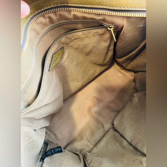 Fossil Emma Shopper Green Pastures Olive Green Leather Tote - Picture 8 of 16